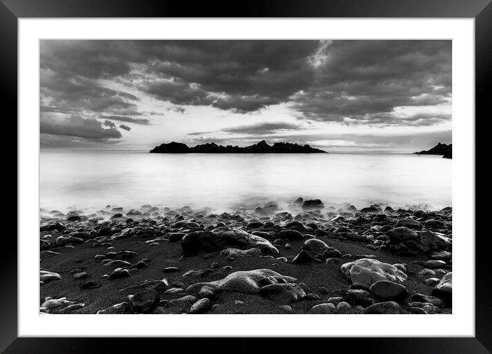 Outdoor seascape rocky beach Framed Mounted Print by Phil Crean