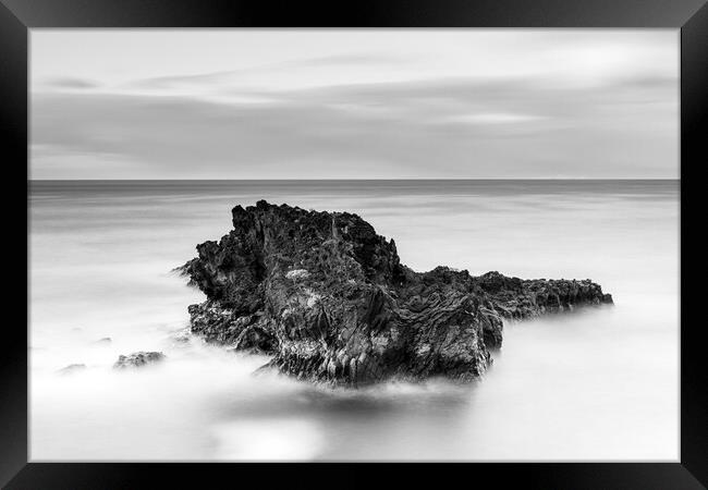 Dark rocks and silky sea, Tenerife Framed Print by Phil Crean