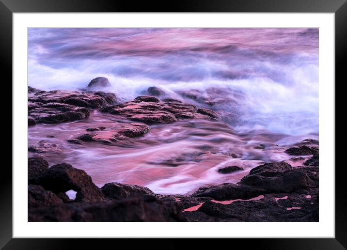 Red sea on rocks Playa San Juan, Tenerife Framed Mounted Print by Phil Crean