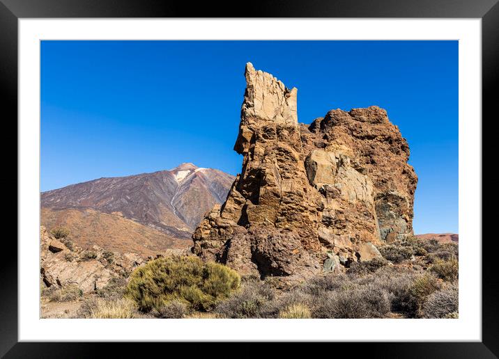 Volcanic landscape and mount Teide, Tenerife Framed Mounted Print by Phil Crean