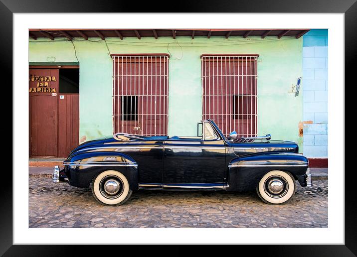 Vintage American Mercury car in Cuba Framed Mounted Print by Phil Crean