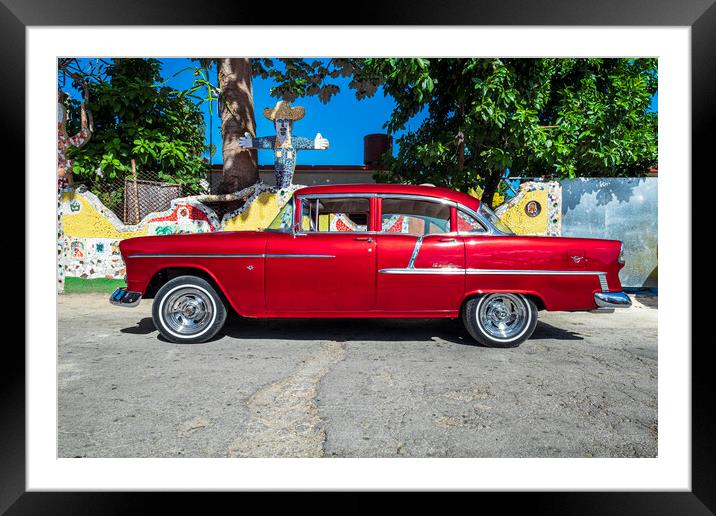 American 50s car in Cuba Framed Mounted Print by Phil Crean