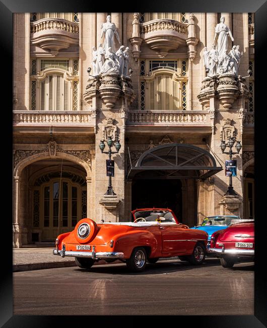 Open top vintage 50's car in Havana, Cuba Framed Print by Phil Crean