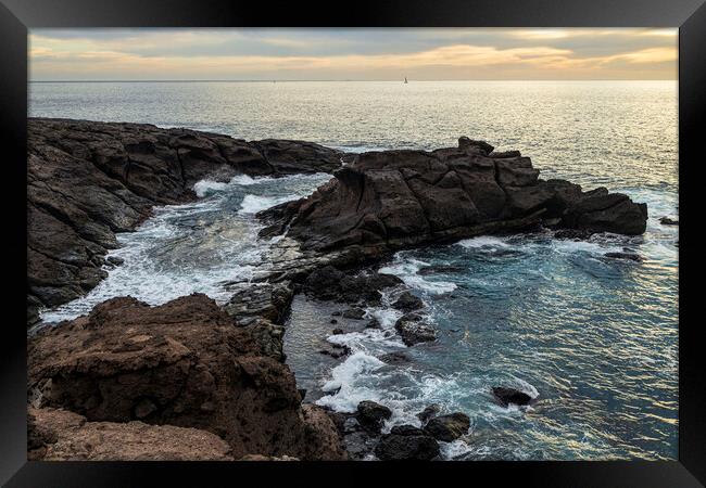 Volcanic coastline, Tenerife Framed Print by Phil Crean