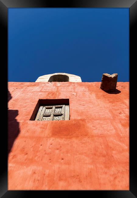 Red walls of the Santa Catalina monastery, Arequipa, Peru Framed Print by Phil Crean