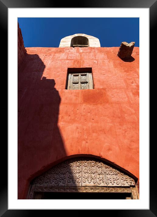 Red walls, Santa Catalina monastery, Arequipa, Peru Framed Mounted Print by Phil Crean