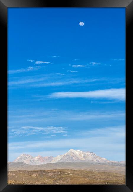 Full moon over the Andes, Peru Framed Print by Phil Crean