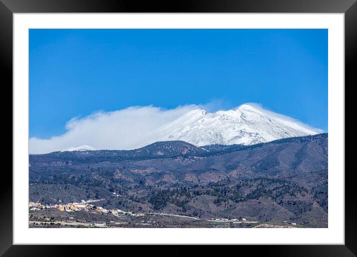 Snow on Teide, Tenerife Framed Mounted Print by Phil Crean