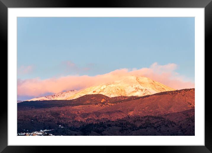 Snowcapped Teide at sunset Framed Mounted Print by Phil Crean