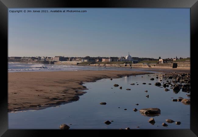 The beach at Whitley Bay, North Tyneside Framed Print by Jim Jones