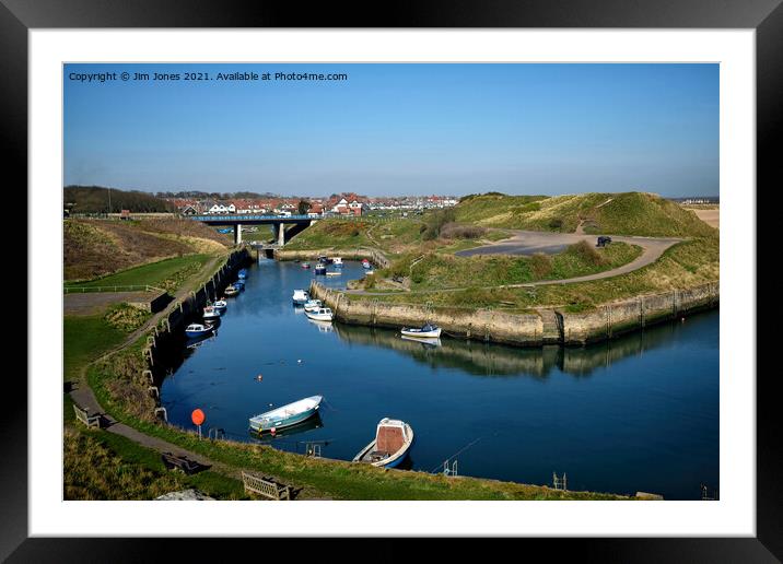 Seaton Sluice Harbour in Northumberland Framed Mounted Print by Jim Jones