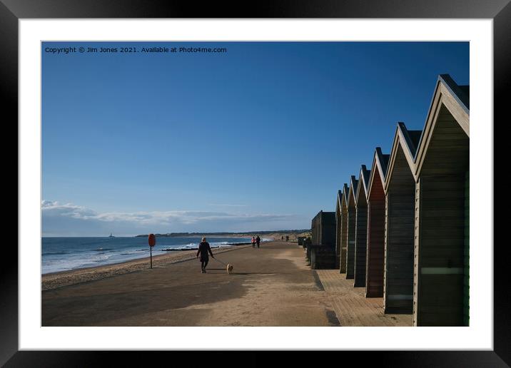 Spring morning near the Beach Huts Framed Mounted Print by Jim Jones