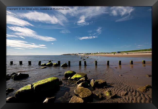 The beach at Whitley Bay in June Framed Print by Jim Jones