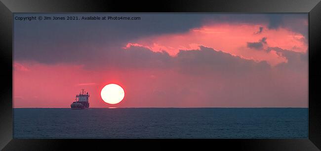 Red Sky Panorama Framed Print by Jim Jones