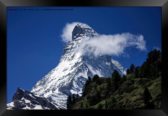 The Matterhorn under a blue sky Framed Print by Jim Jones