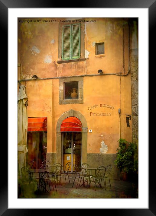 Artistic Caffe Ristoro Piccadilly, Pisa Framed Mounted Print by Jim Jones