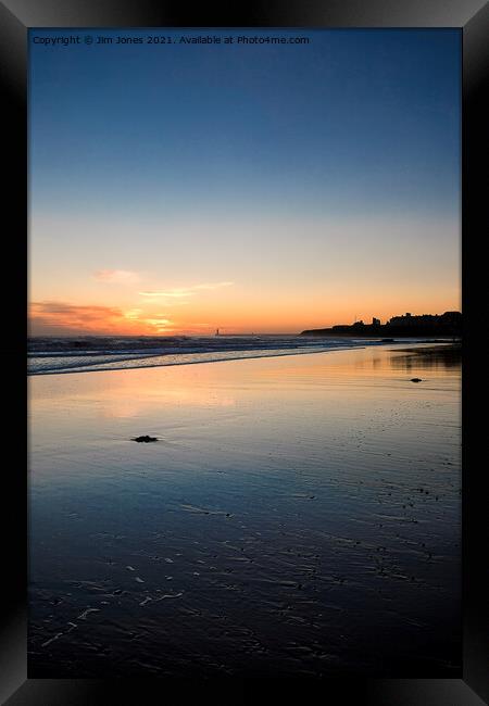 December daybreak over Tynemouth Long Sands Framed Print by Jim Jones