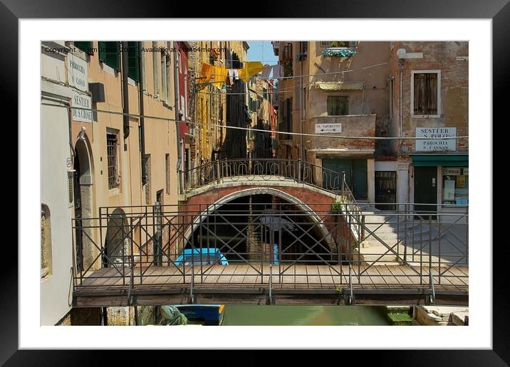 Small Canal in Venice Framed Mounted Print by Jim Jones