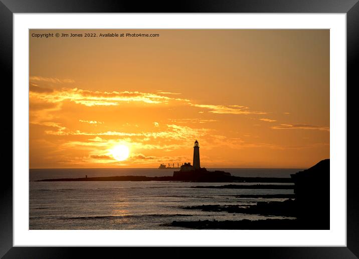 January sunrise at St Mary's Island Framed Mounted Print by Jim Jones