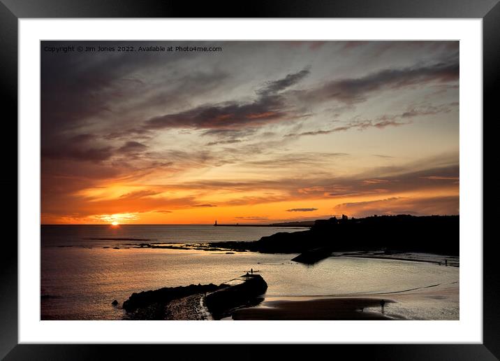 December sunrise over Cullercoats Bay Framed Mounted Print by Jim Jones