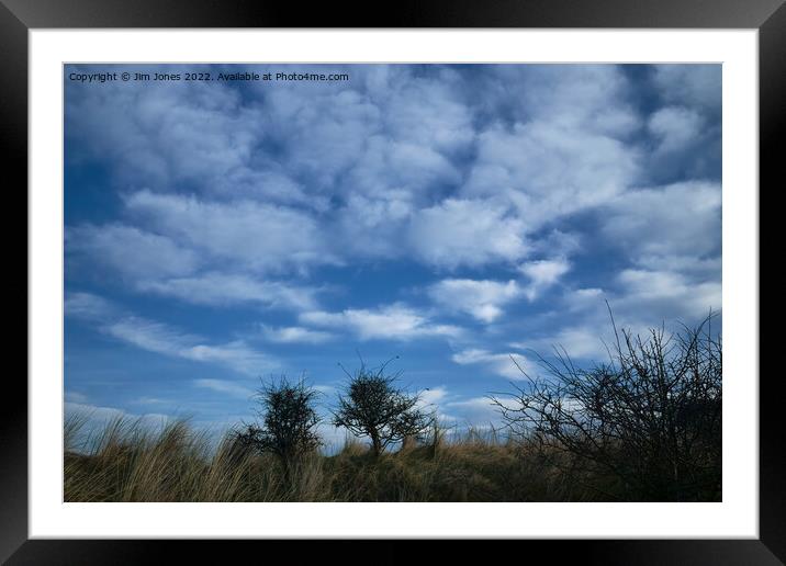 White Fluffy Clouds in a Cluster Framed Mounted Print by Jim Jones