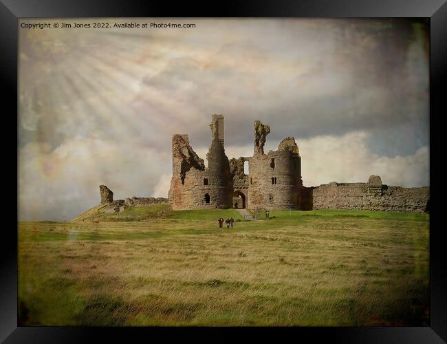 Artistic Dunstanburgh Castle in Northumberland Framed Print by Jim Jones