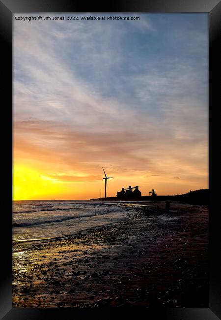 December sunrise on a Northumbrian beach Framed Print by Jim Jones