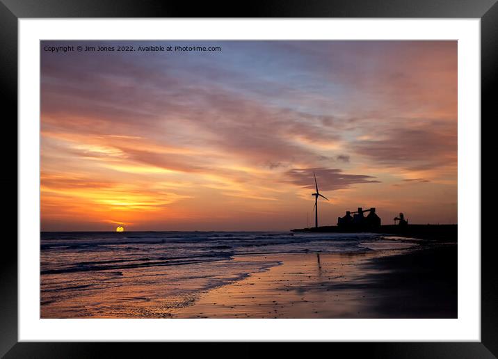 January sunrise on the beach Framed Mounted Print by Jim Jones