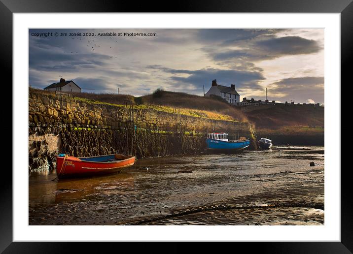 Seaton Sluice harbour in Northumberland (rework) Framed Mounted Print by Jim Jones