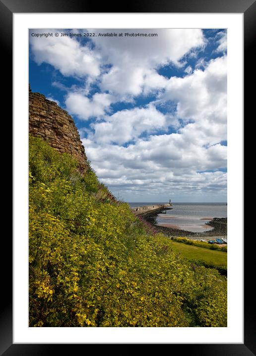 Tynemouth Castle and Pier Framed Mounted Print by Jim Jones