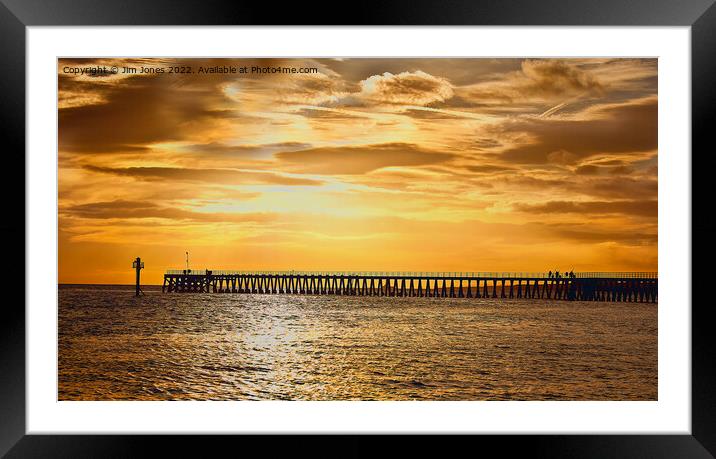 Sunrise over the Wooden Pier Framed Mounted Print by Jim Jones