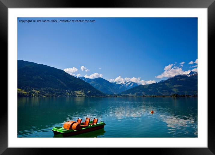 Placid Lake Zell, Austria (2) Framed Mounted Print by Jim Jones