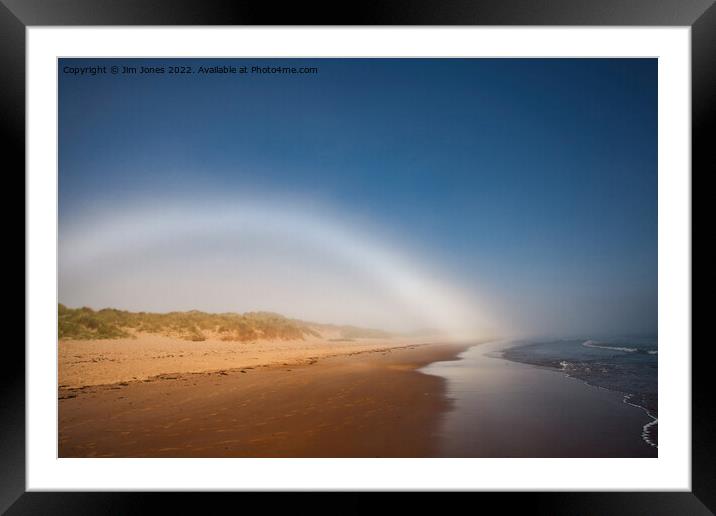 Druridge Bay Fogbow Framed Mounted Print by Jim Jones