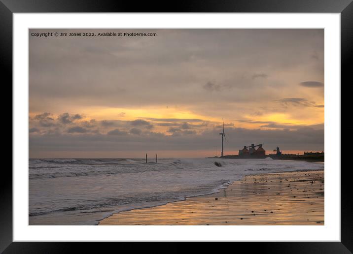 January on a Northumbrian beach. Framed Mounted Print by Jim Jones