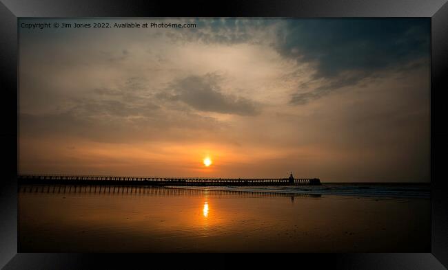 Sunrise over Blyth beach in Northumberland Framed Print by Jim Jones