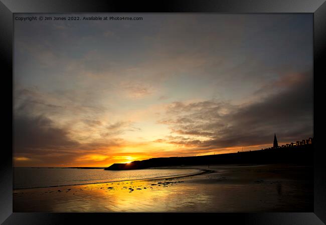 Sunrise at Cullercoats Bay Framed Print by Jim Jones