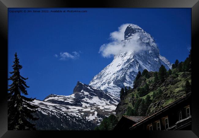 Matterhorn under a clear blue sky Framed Print by Jim Jones