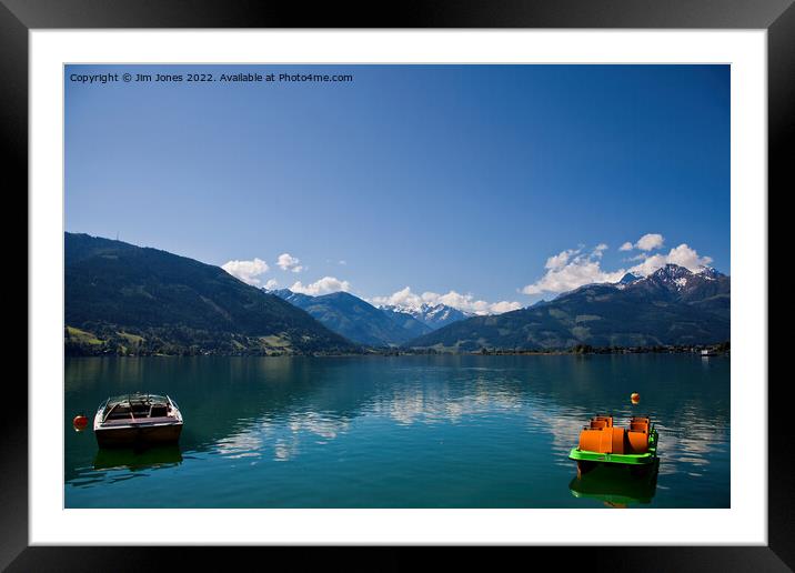 Placid Lake Zell, Austria Framed Mounted Print by Jim Jones