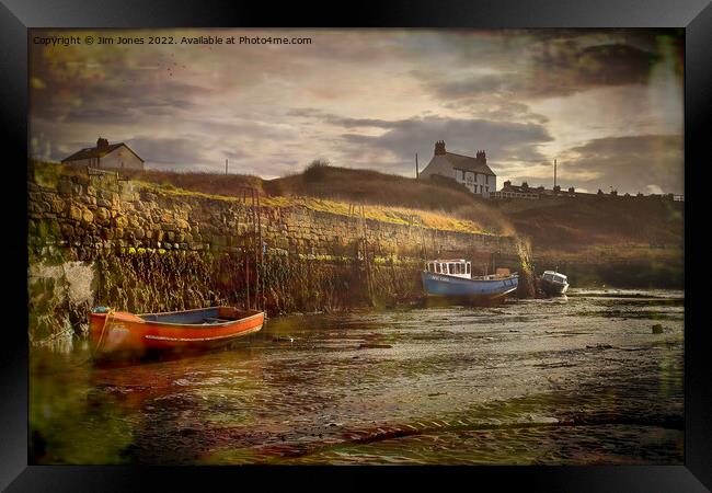 Artistic Seaton Sluice harbour in Northumberland Framed Print by Jim Jones