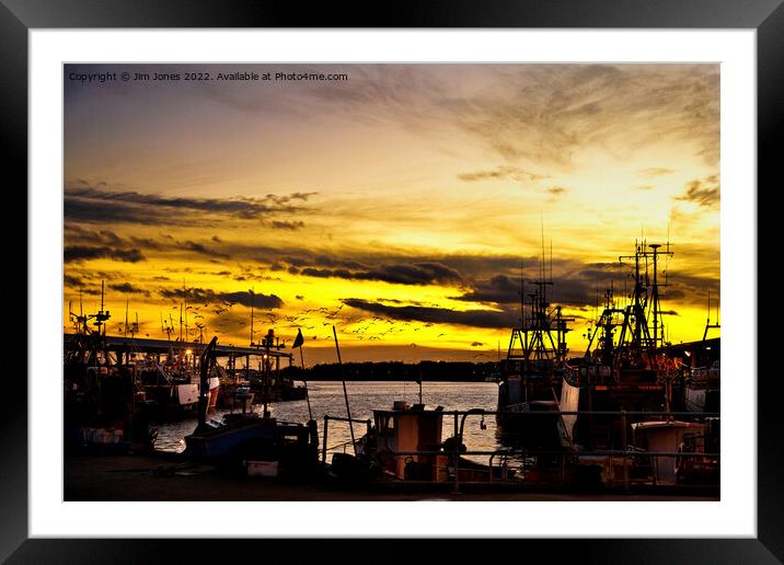 North Shields Fish Quay at Dusk Framed Mounted Print by Jim Jones