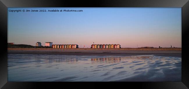 Blyth Beach Huts Panorama Framed Print by Jim Jones