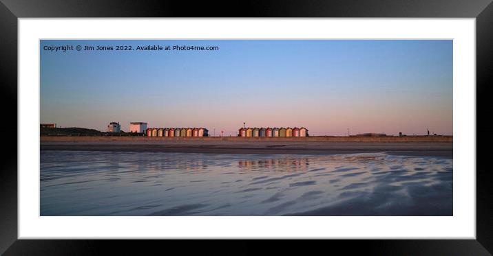 Blyth Beach Huts Panorama Framed Mounted Print by Jim Jones