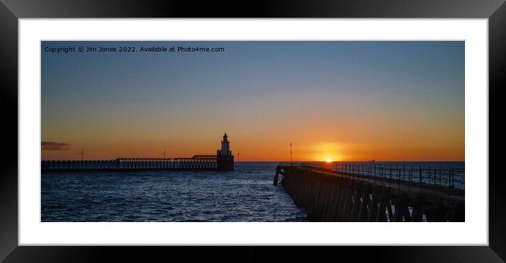 October Sunrise at the mouth of the River Blyth -  Framed Mounted Print by Jim Jones