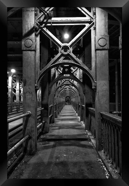 The High Level Bridge, Newcastle upon Tyne - Monochrome Framed Print by Jim Jones