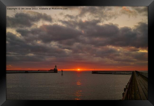 Sunrise at the mouth of the River Blyth  Framed Print by Jim Jones