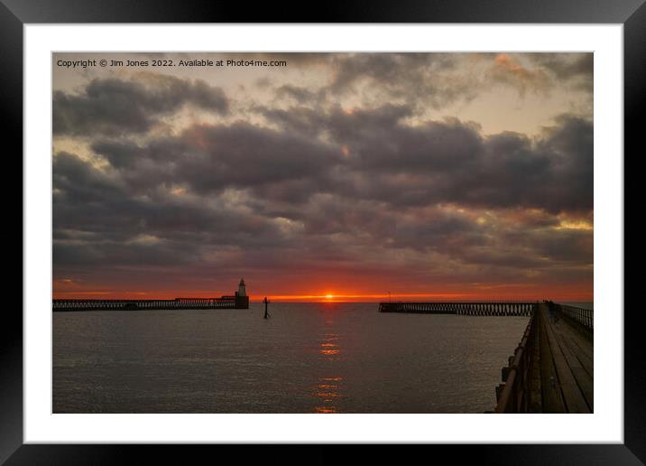 Sunrise at the mouth of the River Blyth  Framed Mounted Print by Jim Jones