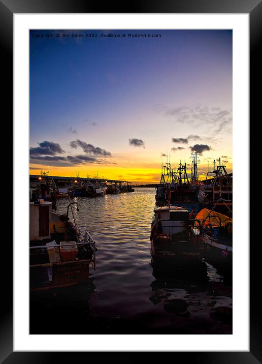 North Shields Fish Quay at Dusk Framed Mounted Print by Jim Jones