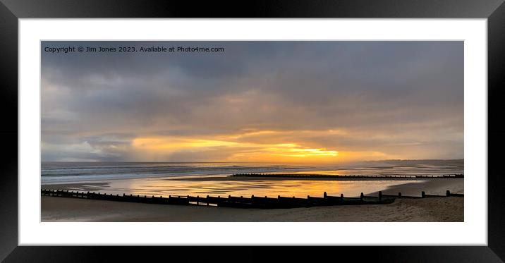 Misty Morning Sunrise - Panorama Framed Mounted Print by Jim Jones