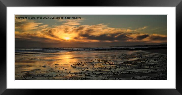 January sunrise reflections - Panorama Framed Mounted Print by Jim Jones