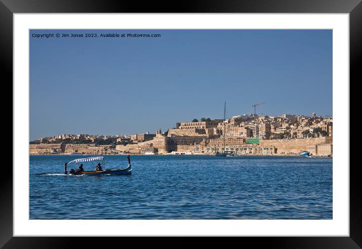 The Grand Harbour, Valletta, Malta Framed Mounted Print by Jim Jones